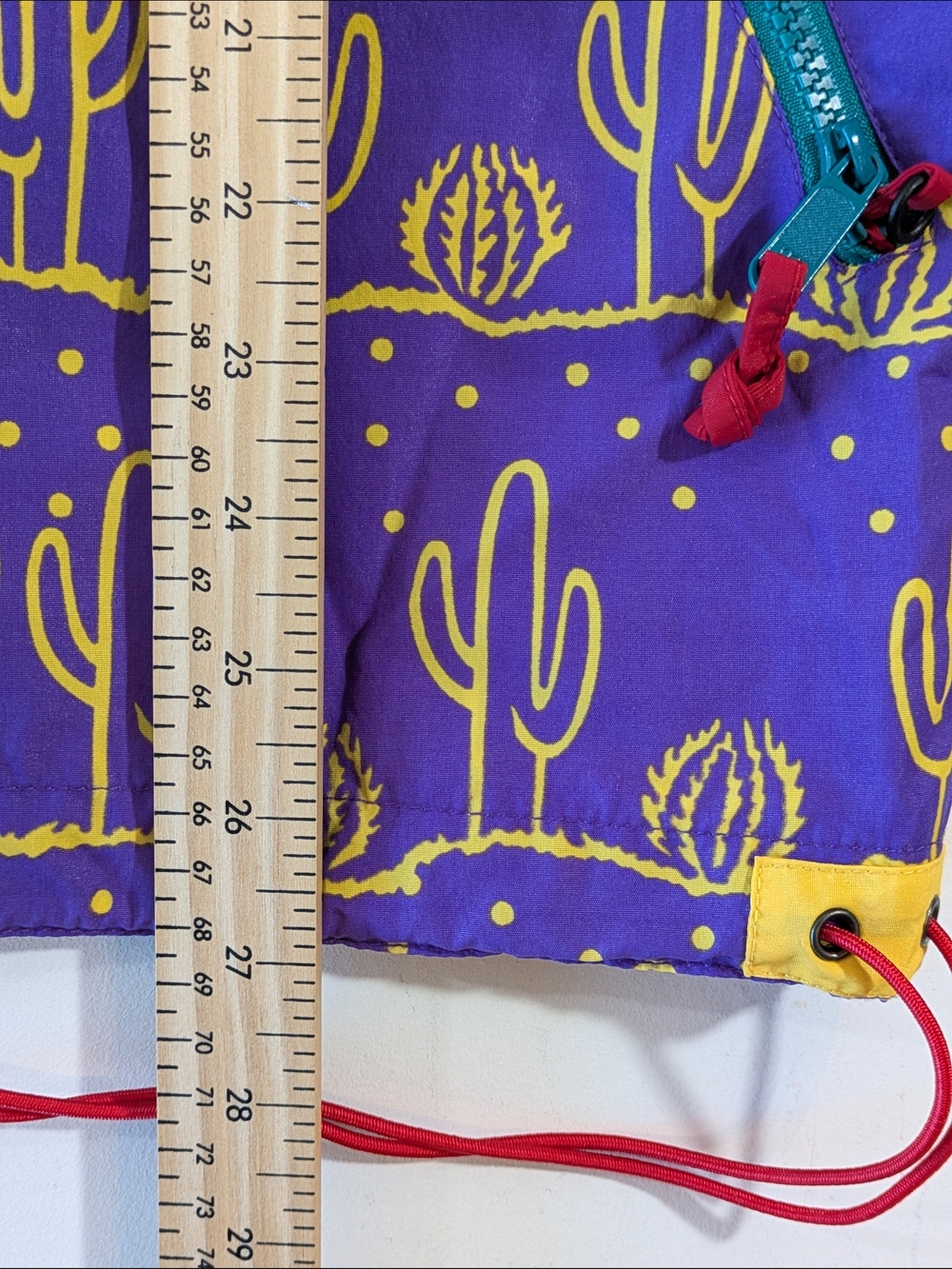 Vintage Sierra Designs Cactus Print Pullover Windbreaker Purple & Yellow Large - Picture 13 of 14